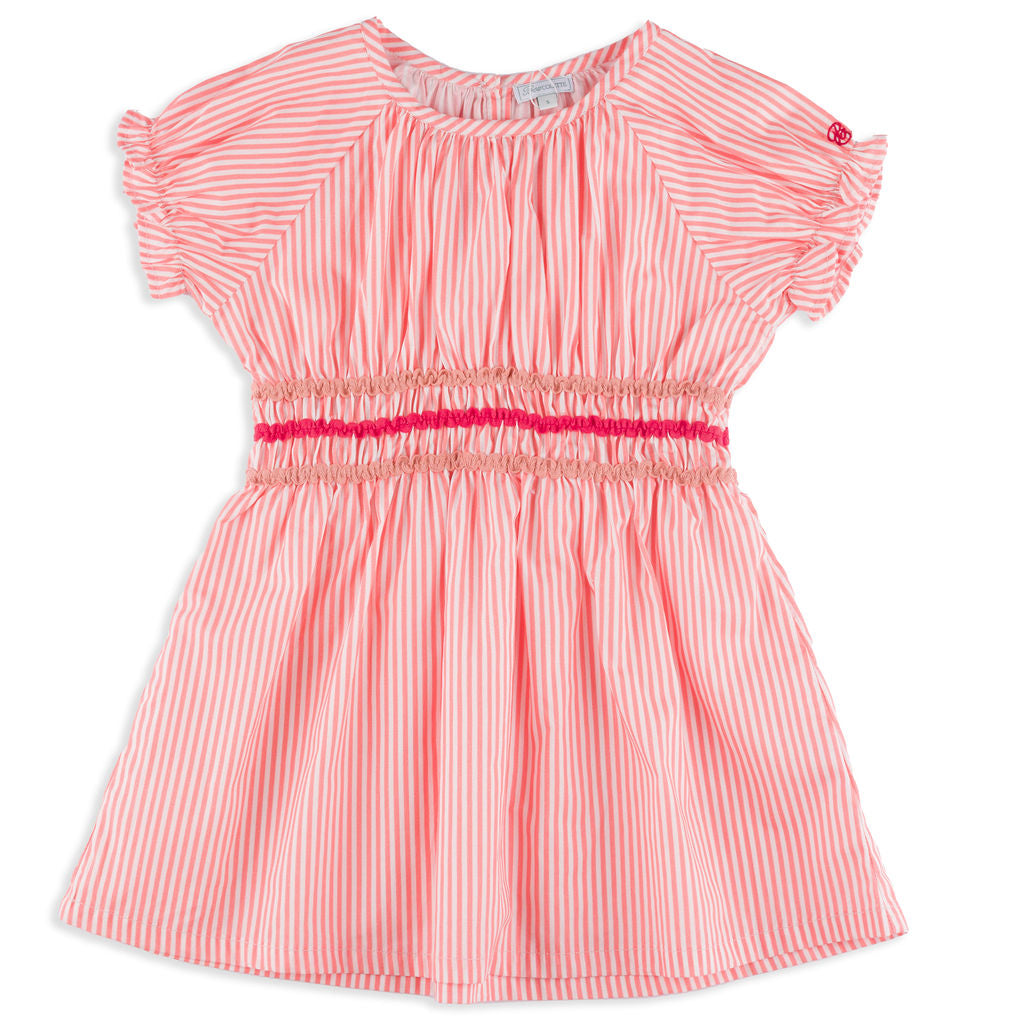 red and pink striped dress Marbella Pink and Red Stripe Smocked Dress 2Y