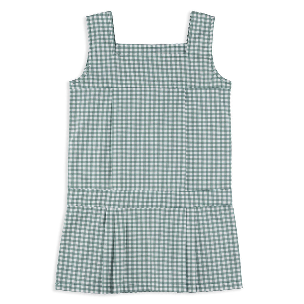 Ramatuelle Vintage Square Neck Green Gingham Dress 3Y