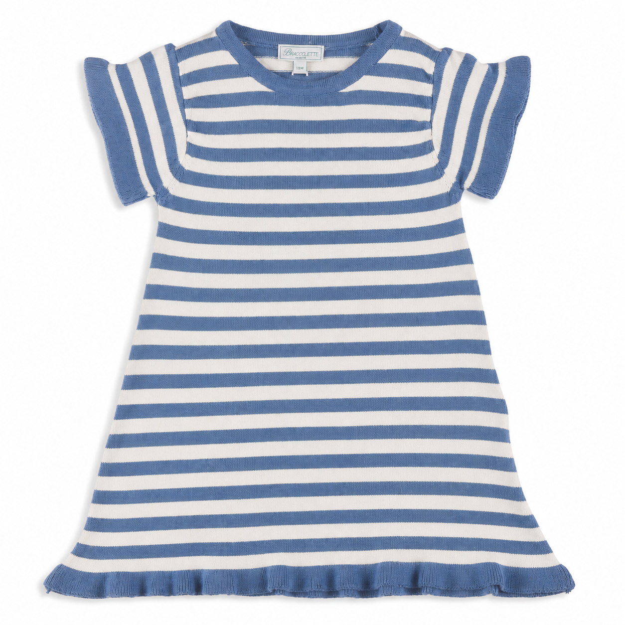 Pre-Order | Arezzo Stripe Dress in Azure Blue with Ivory Stripe
