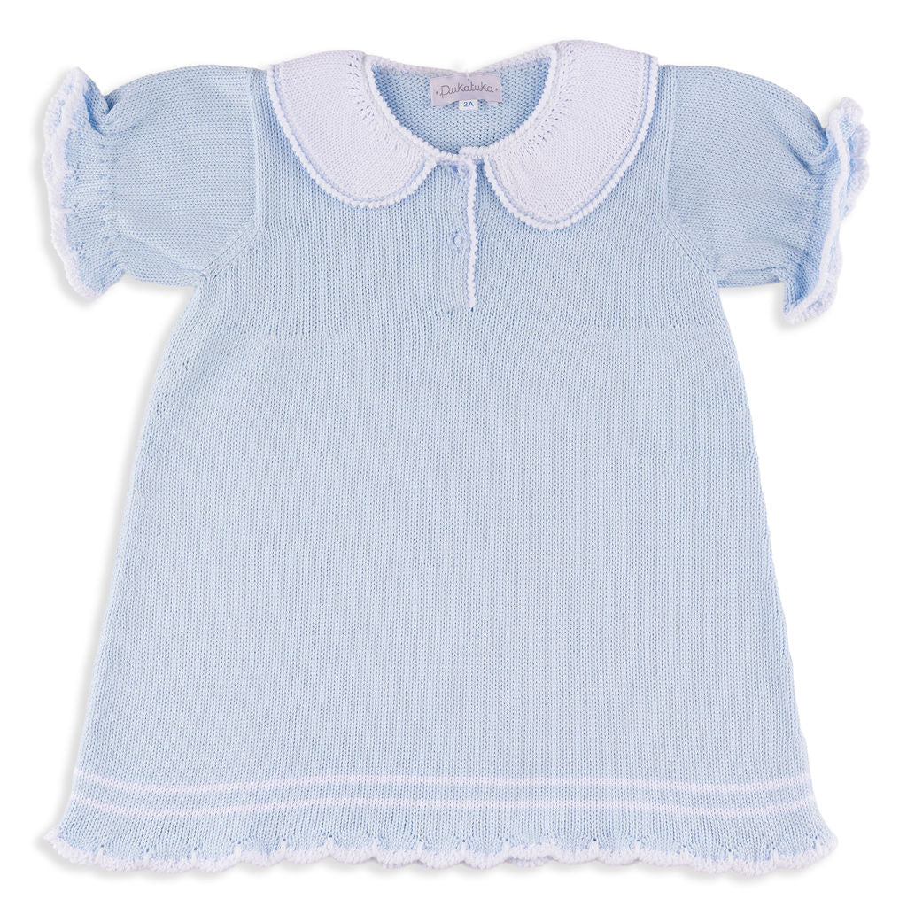 Violet Knit Dress in Cloud Blue 6Y Violet Knit Dress in Cloud Blue 6Y
