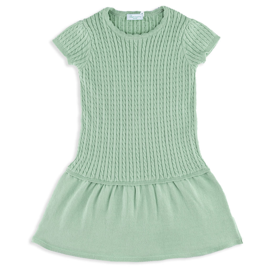 Kensington Cable Dress in Sage 2Y Kensington Cable Dress in Sage 2Y