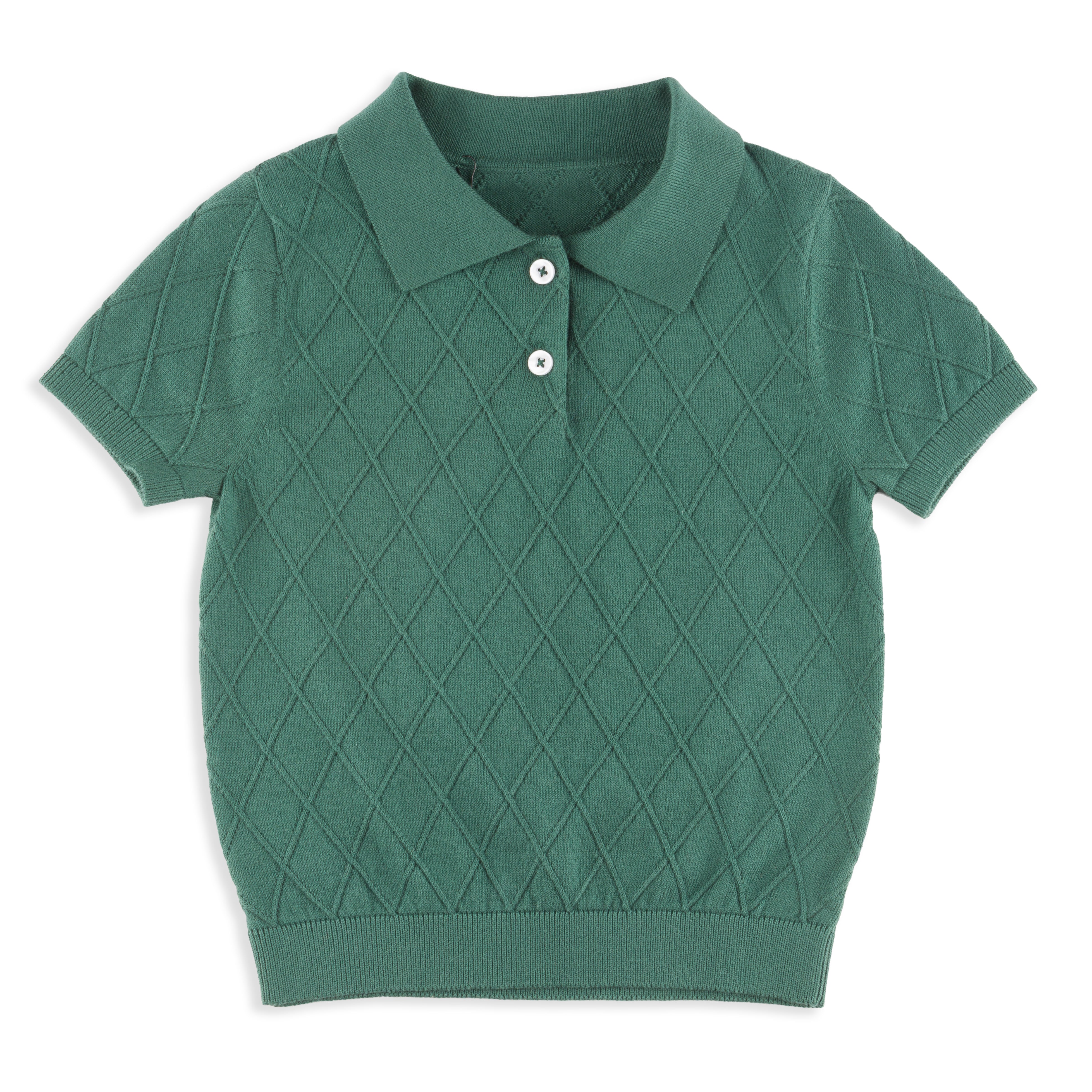 Montreux Kids Diamond Knit Polo in Hunter Green – Bea Colette