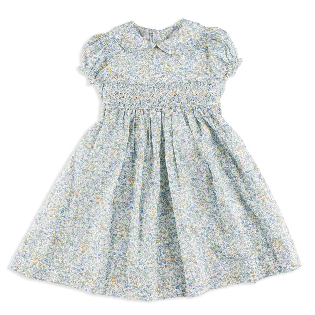 Lainey Dress in Blue & Yellow Liberty Print 3Y