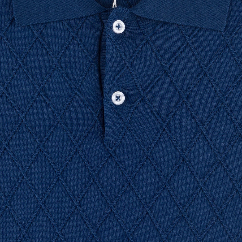 Montreux Men's Diamond Knit Polo in Navy – Bea Colette