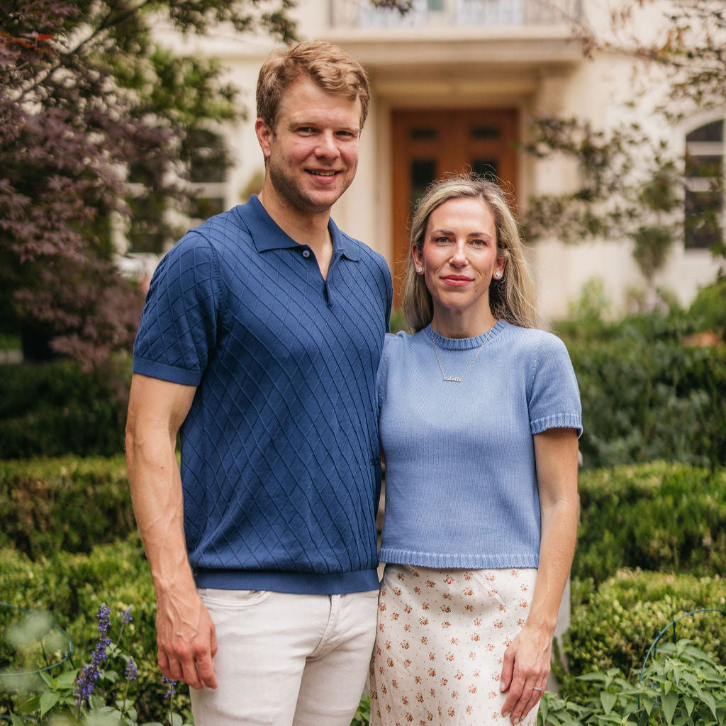 Montreux Men's Diamond Knit Polo in Navy – Bea Colette