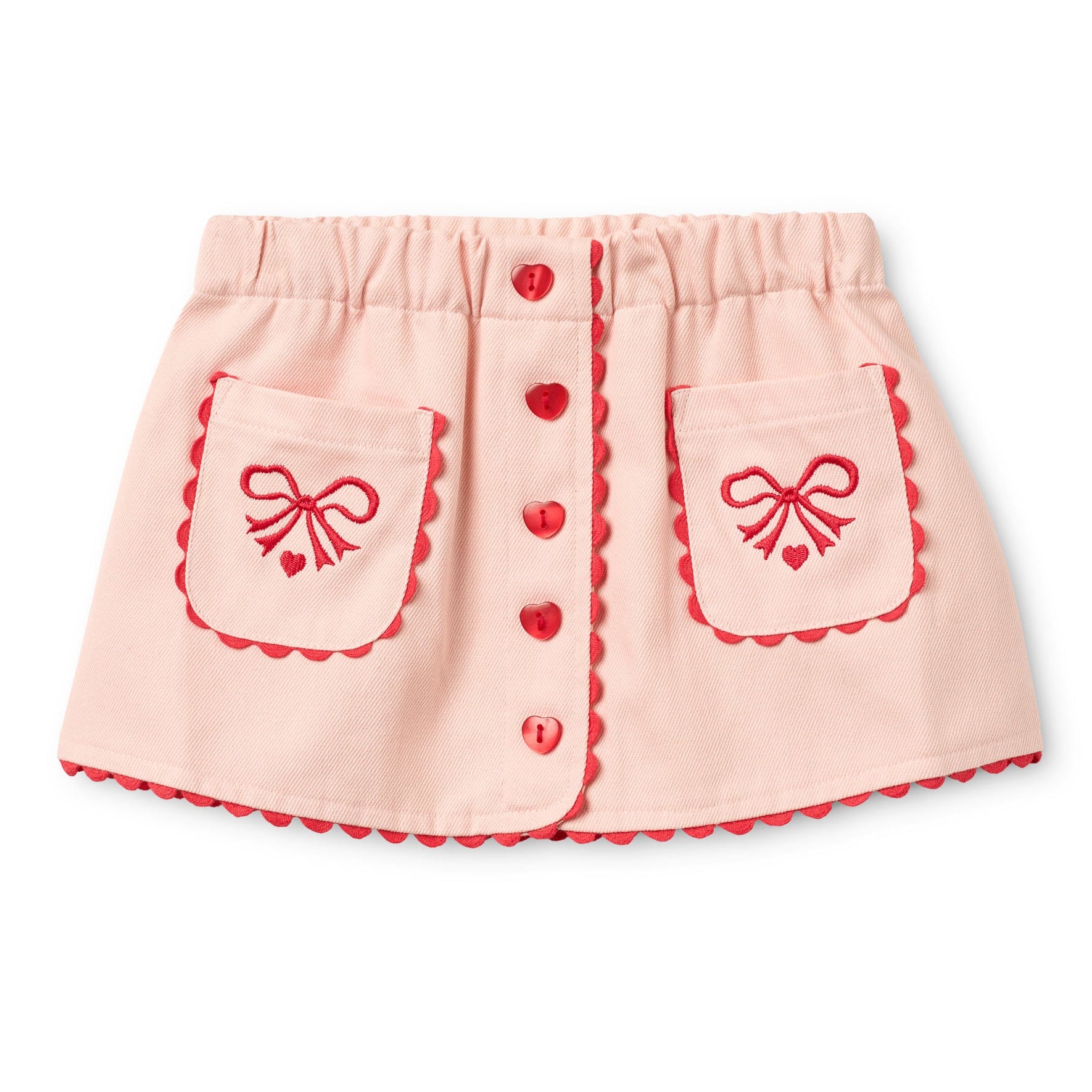 Elina Pink Skirt with Bows and Ric Rac Detail – Bea Colette